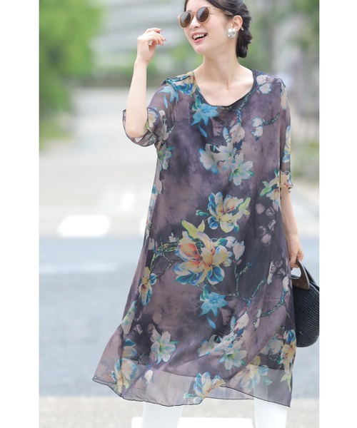 風を纏う柔らかシアーベールミディアムワンピース（ワンピース）｜CAWAII（カワイイ）