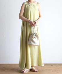 シアーストライプ バックリボンワンピース