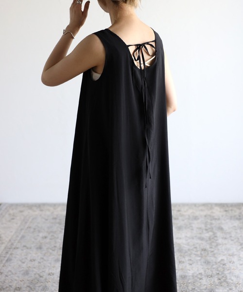 r.（アールドット）の「シアーストライプ バックリボンワンピース（ワンピース・レディース・ホワイト/ライトブルー/ブラック/ピンク/ライム/グリーン・FREE）」の8枚目の写真