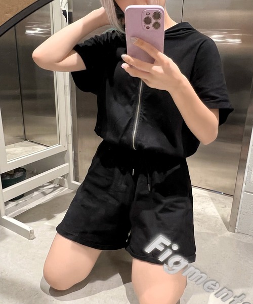 Figments（フィグメンツ）の「カットロンパース（サロペット/オーバーオール・レディース・ブラック/グレー・FREE）」の13枚目の写真