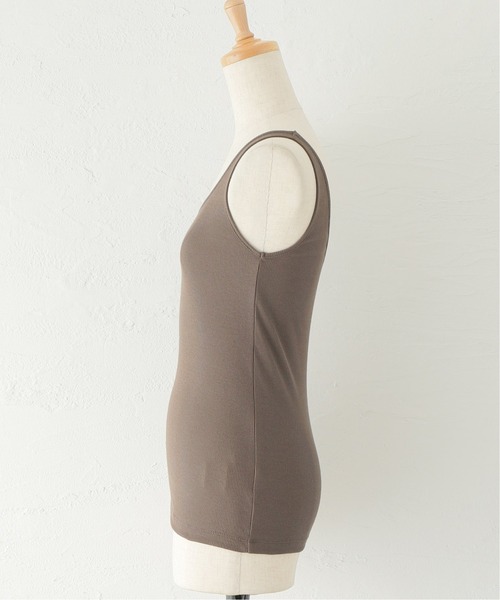 Spick & Span（スピックアンドスパン）の「Silk Staple Cotton テレコタンク（タンクトップ・レディース・ブラック/ホワイト/モカ・FREE）」の5枚目の写真