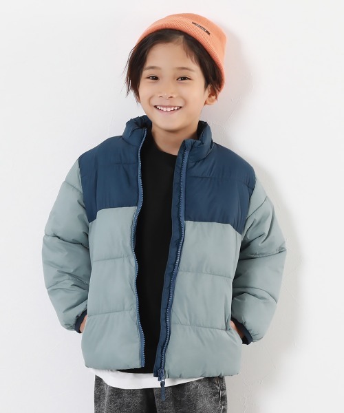 devirock（デビロック）の「洗える ファイバーダウン スタンドカラー ライト ジャケット（ダウンジャケット/コート・キッズ・ブラック/ブルーグレー/グレー系その他/キャメル/イエロー系その他/レッド系その他/その他7/ブルー系6/グリーン系/ブルー系1/スミクロ/グレイッシュブルー/バイオレット/ライトブラウン/パープル系7・110cm/100cm/120cm/130cm/140cm/150cm/160cm）」の9枚目の写真