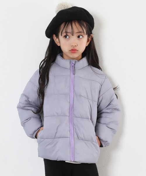 devirock（デビロック）の「洗える ファイバーダウン スタンドカラー ライト ジャケット（ダウンジャケット/コート・キッズ・ブラック/ブルーグレー/グレー系その他/キャメル/イエロー系その他/レッド系その他/その他7/ブルー系6/グリーン系/ブルー系1/スミクロ/グレイッシュブルー/バイオレット/ライトブラウン/パープル系7・110cm/100cm/120cm/130cm/140cm/150cm/160cm）」の7枚目の写真