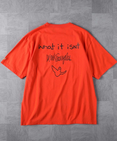 （What it isNt）ART BY MARKGONZALES（ワットイットイズント）の「【(What it isNt)】ワンポイントプリントＴ（Tシャツ/カットソー・メンズ・ホワイト/パープル/ケリーグリーン/ブラック/オレンジ・S/L/XL/M）」の7枚目の写真