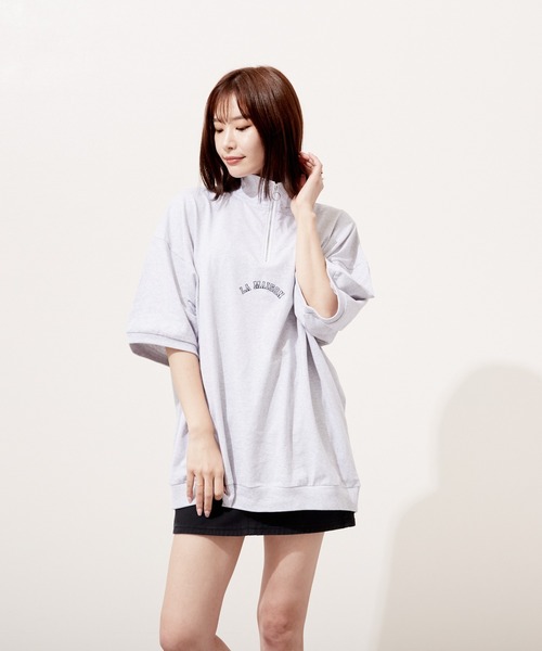 VIBGYOR(ヴィブジョー)の「ハーフZIP 刺繍 半袖 Hi/N(BEY)(Tシャツ/カットソー・メンズ・ロイヤルブルー/ブラック/アッシュグレー・MEDIUM/LARGE)」の11枚目の写真