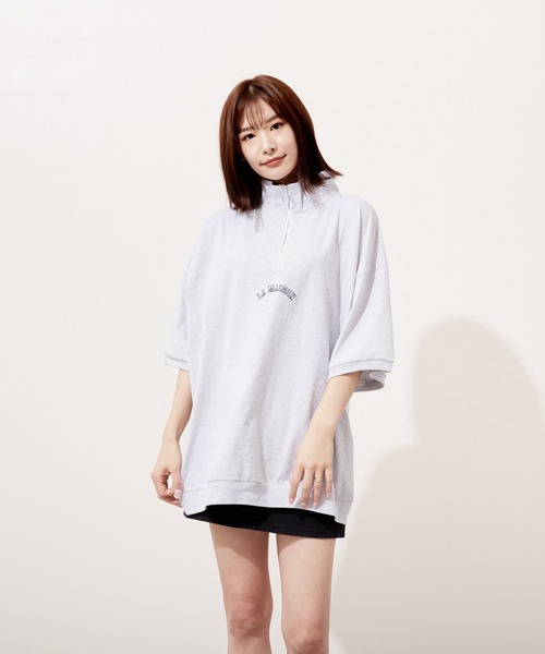 VIBGYOR(ヴィブジョー)の「ハーフZIP 刺繍 半袖 Hi/N(BEY)(Tシャツ/カットソー・メンズ・ロイヤルブルー/ブラック/アッシュグレー・MEDIUM/LARGE)」の7枚目の写真