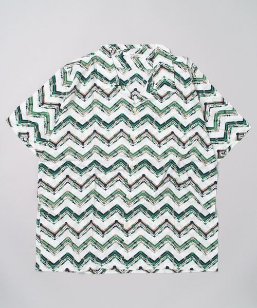 hardcover（ハードカバー）の「hardcover/半袖開襟シャツジグザグ（シャツ/ブラウス・レディース・ホワイト/ネイビー・FREE）」の6枚目の写真