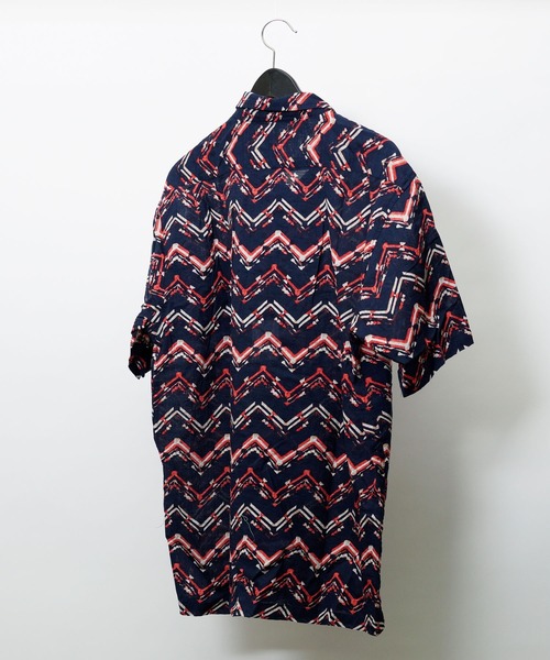 hardcover（ハードカバー）の「hardcover/半袖開襟シャツジグザグ（シャツ/ブラウス・レディース・ホワイト/ネイビー・FREE）」の5枚目の写真