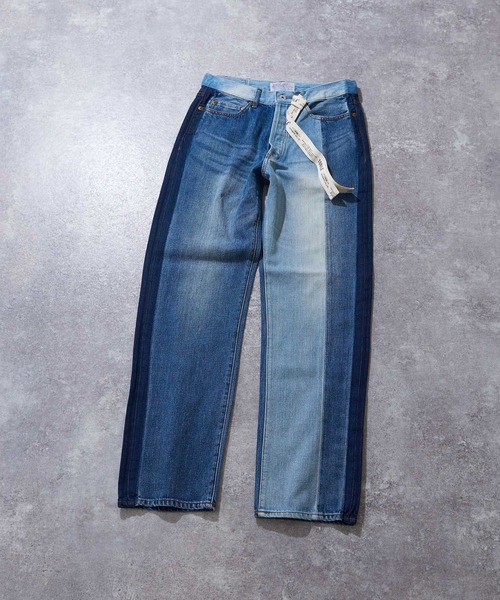 TOBILA（トビラ）の「11オンスデニムリメイク風ストレートパンツ（デニムパンツ・レディース・ブラック/インディゴブルー・M/L）」の16枚目の写真