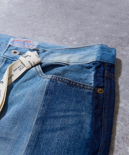 TOBILA（トビラ）の「11オンスデニムリメイク風ストレートパンツ（デニムパンツ・レディース・ブラック/インディゴブルー・M/L）」の20枚目の写真