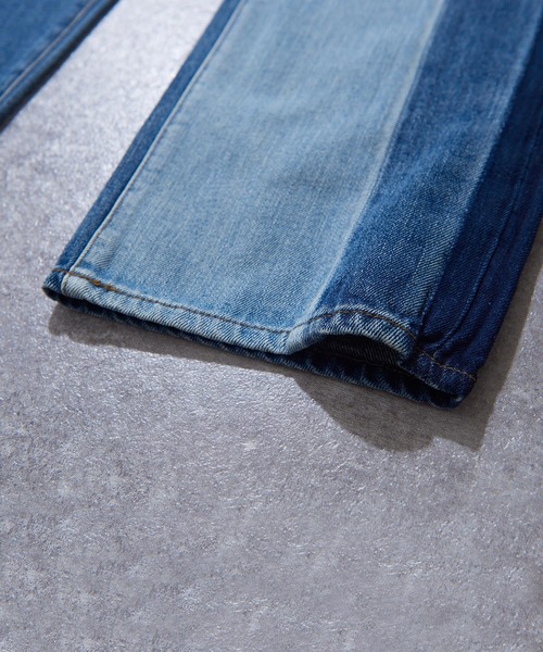 TOBILA（トビラ）の「11オンスデニムリメイク風ストレートパンツ（デニムパンツ・レディース・ブラック/インディゴブルー・M/L）」の21枚目の写真