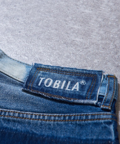 TOBILA（トビラ）の「11オンスデニムリメイク風ストレートパンツ（デニムパンツ・レディース・ブラック/インディゴブルー・M/L）」の22枚目の写真