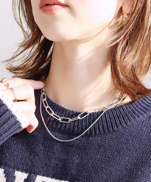 reca（レカ）の「ダブルチェーンネックレス（ネックレス・レディース・シルバー/ゴールド・ONE SIZE）」の2枚目の写真