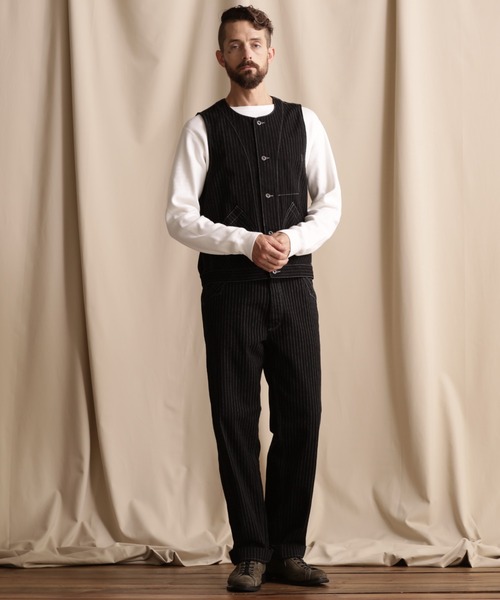 schott（ショット）の「【直営店限定】Schott/ショット/OLD HICKORY DENIM VEST/オールドヒッコリー ベスト（ベスト・メンズ・ブラック/その他4・M/L/2XL/XL）」の8枚目の写真