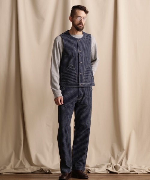 schott（ショット）の「【直営店限定】Schott/ショット/OLD HICKORY DENIM VEST/オールドヒッコリー ベスト（ベスト・メンズ・ブラック/その他4・M/L/2XL/XL）」の7枚目の写真