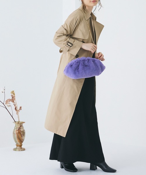 ROYAL PARTY（ロイヤルパーティー）の「ROYAL PARTY (ロイヤルパーティー) 2way ショルダーバッグ / クラッチバッグ エコファー RPT-B092（ショルダーバッグ・レディース・ベージュ/パープル/グリーン・FREE）」の8枚目の写真