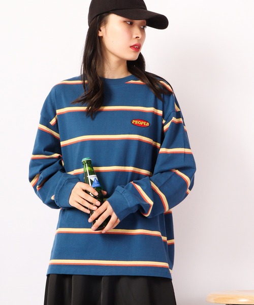 SUGGESTION ボーダー　ロンT SUGGESTION tシャツ レトロ マルチボーダーロングTシャツ メンズ
