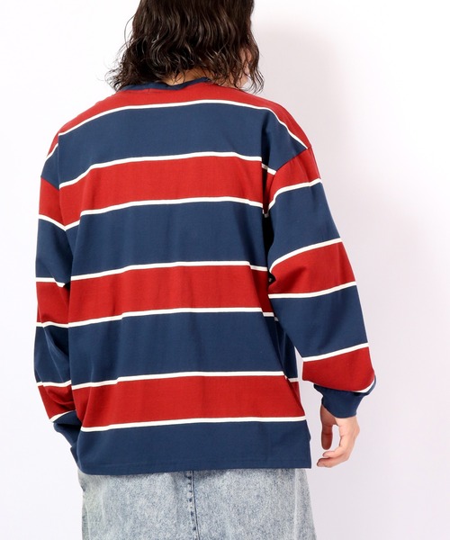 SUGGESTION ボーダー　ロンT SUGGESTION レトロ マルチボーダーロングTシャツ（Tシャツ
