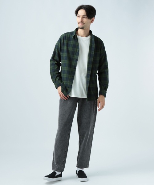 BAYFLOW（ベイフロー）の「ソフトネルチェックシャツ（シャツ/ブラウス・メンズ・ブラック/レッド/オフホワイト/イエロー/ブルー/グリーン・MEDIUM/LARGE）」の21枚目の写真