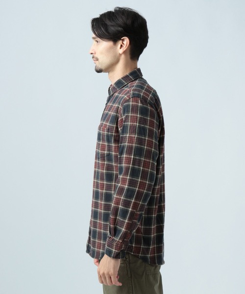 BAYFLOW（ベイフロー）の「ソフトネルチェックシャツ（シャツ/ブラウス・メンズ・ブラック/レッド/オフホワイト/イエロー/ブルー/グリーン・MEDIUM/LARGE）」の13枚目の写真