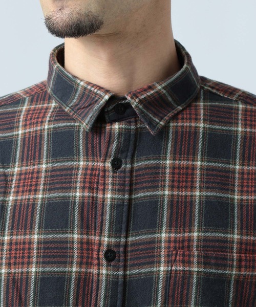 BAYFLOW（ベイフロー）の「ソフトネルチェックシャツ（シャツ/ブラウス・メンズ・ブラック/レッド/オフホワイト/イエロー/ブルー/グリーン・MEDIUM/LARGE）」の16枚目の写真