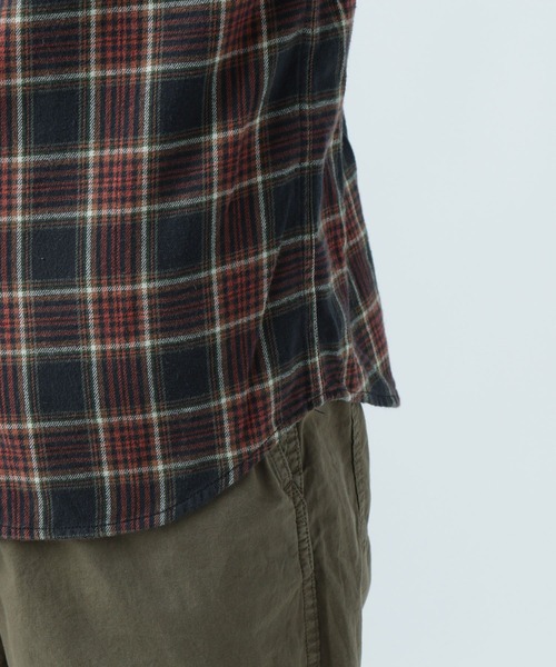 BAYFLOW（ベイフロー）の「ソフトネルチェックシャツ（シャツ/ブラウス・メンズ・ブラック/レッド/オフホワイト/イエロー/ブルー/グリーン・MEDIUM/LARGE）」の8枚目の写真