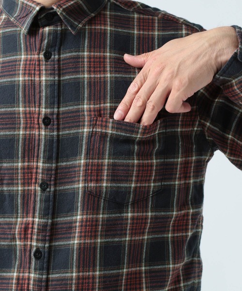 BAYFLOW（ベイフロー）の「ソフトネルチェックシャツ（シャツ/ブラウス・メンズ・ブラック/レッド/オフホワイト/イエロー/ブルー/グリーン・MEDIUM/LARGE）」の14枚目の写真