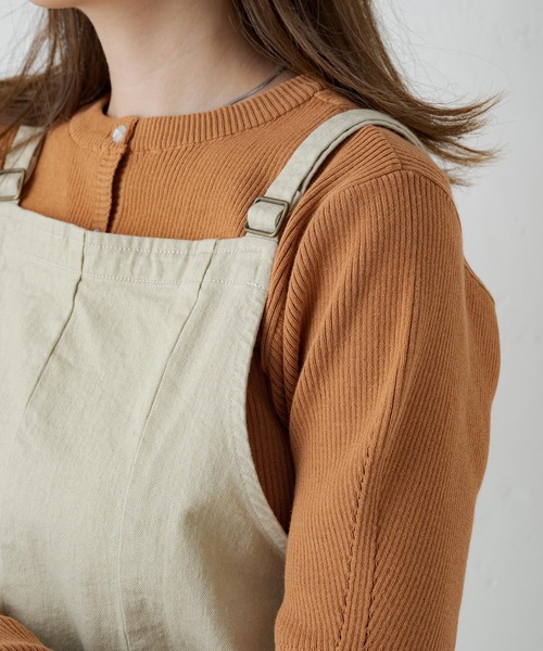 Kastane（カスタネ）の「【サイズ展開あり】ストレッチデニムフリンジジャンスカ（ジャンパースカート・レディース・ブラック/ベージュ・2/1/0）」の11枚目の写真