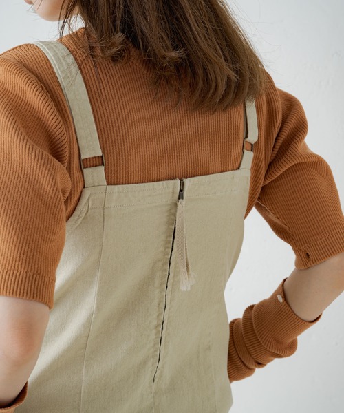 Kastane（カスタネ）の「【サイズ展開あり】ストレッチデニムフリンジジャンスカ（ジャンパースカート・レディース・ブラック/ベージュ・2/1/0）」の12枚目の写真