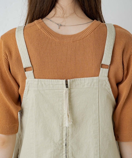 Kastane（カスタネ）の「【サイズ展開あり】ストレッチデニムフリンジジャンスカ（ジャンパースカート・レディース・ブラック/ベージュ・2/1/0）」の13枚目の写真