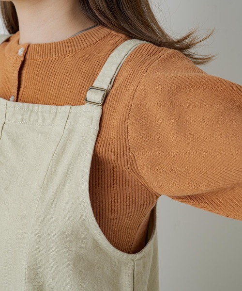 Kastane（カスタネ）の「【サイズ展開あり】ストレッチデニムフリンジジャンスカ（ジャンパースカート・レディース・ブラック/ベージュ・2/1/0）」の16枚目の写真