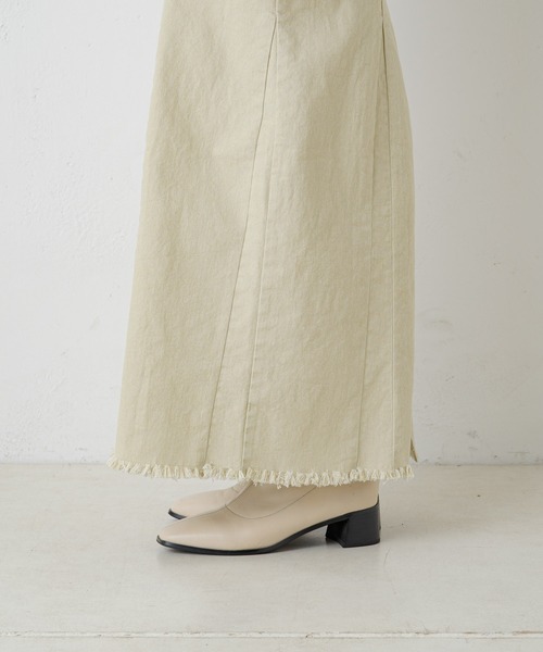 Kastane（カスタネ）の「【サイズ展開あり】ストレッチデニムフリンジジャンスカ（ジャンパースカート・レディース・ブラック/ベージュ・2/1/0）」の18枚目の写真