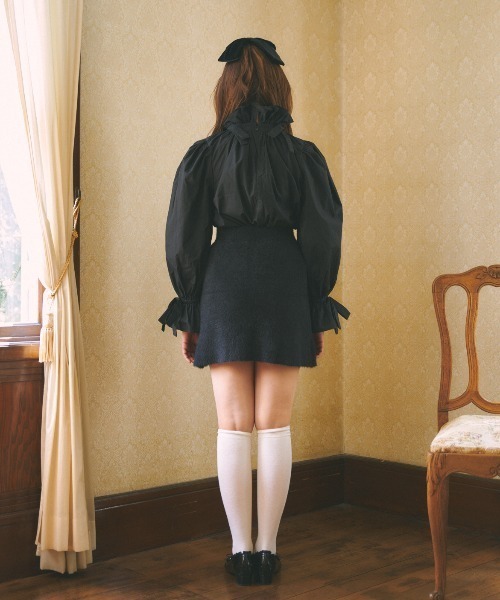 MIRO AMURETTE（ミロアミュレット）の「volume ribbon blouse/ボリュームリボンブラウス（シャツ/ブラウス・レディース・ホワイト/ブラック/ピンク・FREE）」の6枚目の写真