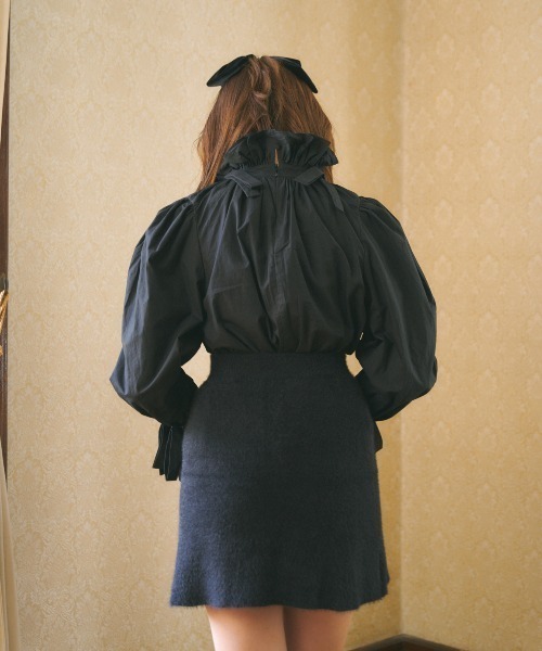 MIRO AMURETTE（ミロアミュレット）の「volume ribbon blouse/ボリュームリボンブラウス（シャツ/ブラウス・レディース・ホワイト/ブラック/ピンク・FREE）」の8枚目の写真