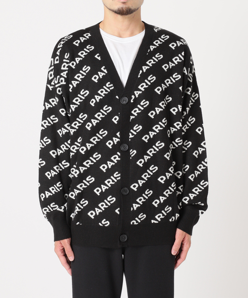 PARIS SAINT-GERMAIN(パリサンジェルマン)の「【Paris Saint-Germain】インターシャ PARIS 総柄 カーディガン(カーディガン/ボレロ・メンズ・ブラック/チャコールグレー・MEDIUM/LARGE)」の6枚目の写真