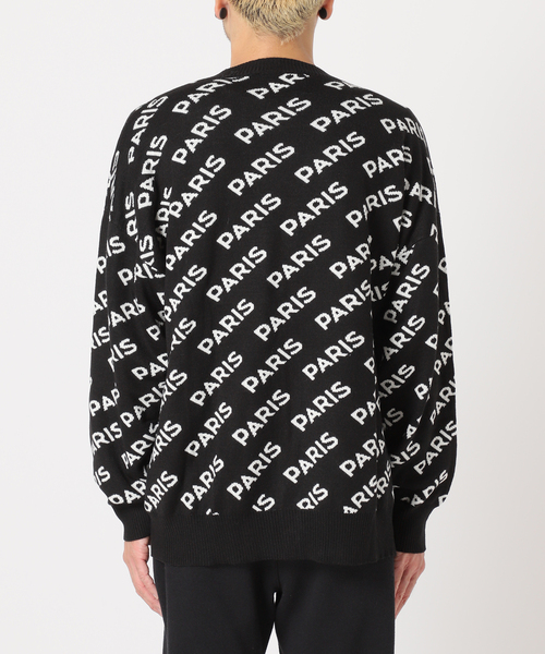 PARIS SAINT-GERMAIN(パリサンジェルマン)の「【Paris Saint-Germain】インターシャ PARIS 総柄 カーディガン(カーディガン/ボレロ・メンズ・ブラック/チャコールグレー・MEDIUM/LARGE)」の8枚目の写真