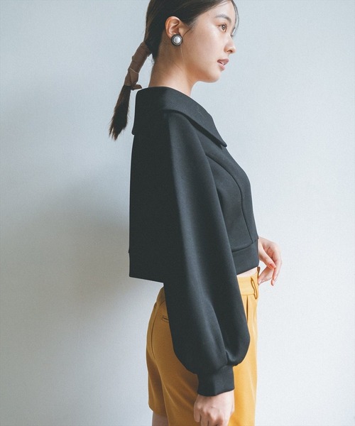 REDYAZEL（レディアゼル）の「ビッグカラーダンボールプルオーバー（その他トップス・レディース・ベージュ/ブラック/ダークグリーン・FREE）」の7枚目の写真