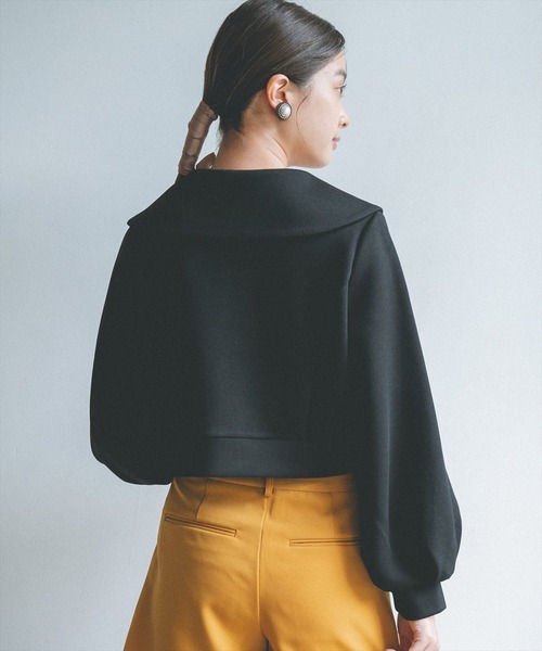 REDYAZEL（レディアゼル）の「ビッグカラーダンボールプルオーバー（その他トップス・レディース・ベージュ/ブラック/ダークグリーン・FREE）」の8枚目の写真