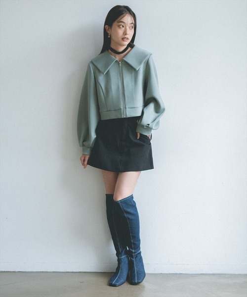 REDYAZEL（レディアゼル）の「ビッグカラーダンボールプルオーバー（その他トップス・レディース・ベージュ/ブラック/ダークグリーン・FREE）」の17枚目の写真