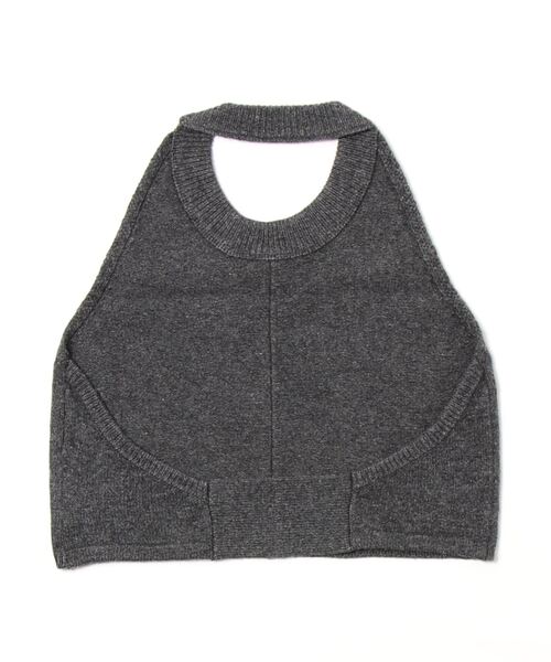 ADAM ET ROPE'(アダムエロペ)の「ホルターネックニット(その他トップス・レディース・チャコールグレー/ベージュ・FREE)」の3枚目の写真