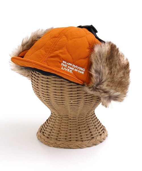 BREEZE（ブリーズ）の「キルトフライトキャップ（キャップ・キッズ・ブラック/オレンジ/キャメル・58/50/54）」の7枚目の写真