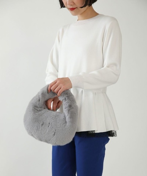 PICCIN(ピッチン)の「ノットモチーフワンハンドルファーバッグ(ハンドバッグ・レディース・ブラウン/グレー・FREE)」の4枚目の写真