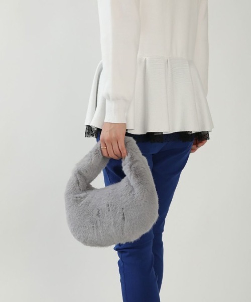 PICCIN(ピッチン)の「ノットモチーフワンハンドルファーバッグ(ハンドバッグ・レディース・ブラウン/グレー・FREE)」の5枚目の写真