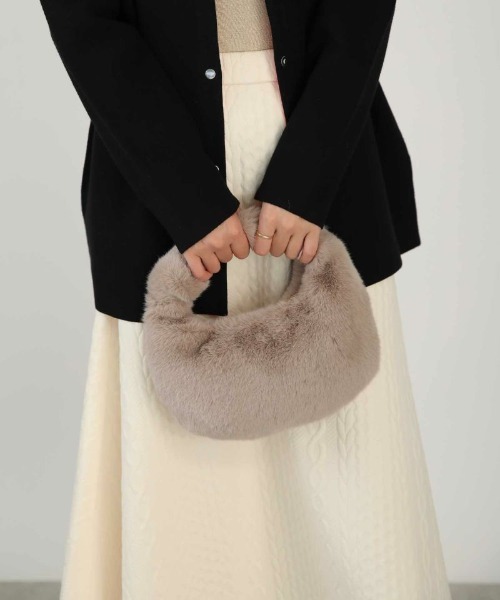 PICCIN(ピッチン)の「ノットモチーフワンハンドルファーバッグ(ハンドバッグ・レディース・ブラウン/グレー・FREE)」の7枚目の写真