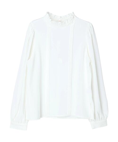 ELENCARE DUE(エレンカーレデュエ)の「・ELENCARE DUE ピンタックハイネックブラウス(シャツ/ブラウス・レディース・ブラック/オフホワイト/レッド・FREE)」の6枚目の写真