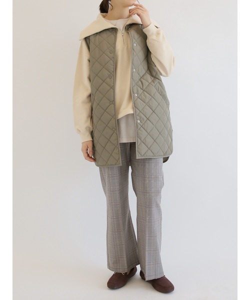 Samansa Mos2 blue（サマンサモスモスブルー）の「裏毛ハーフジッププルオーバー（Tシャツ/カットソー・レディース・ベージュ/ブルー/チャコール・ﾌﾘ-）」の7枚目の写真