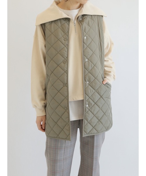 Samansa Mos2 blue（サマンサモスモスブルー）の「裏毛ハーフジッププルオーバー（Tシャツ/カットソー・レディース・ベージュ/ブルー/チャコール・ﾌﾘ-）」の9枚目の写真