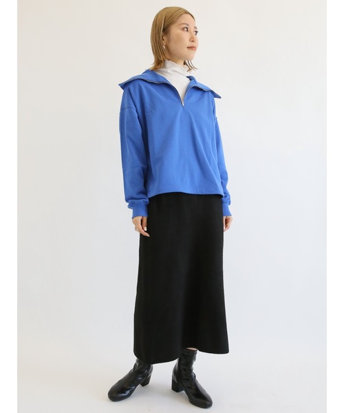 Samansa Mos2 blue（サマンサモスモスブルー）の「裏毛ハーフジッププルオーバー（Tシャツ/カットソー・レディース・ベージュ/ブルー/チャコール・ﾌﾘ-）」の16枚目の写真