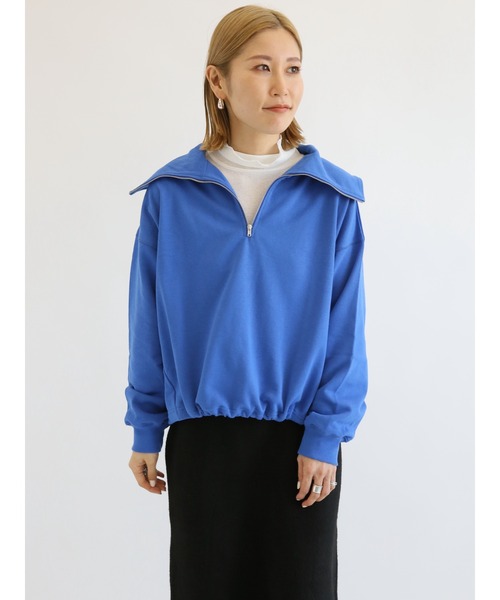 Samansa Mos2 blue（サマンサモスモスブルー）の「裏毛ハーフジッププルオーバー（Tシャツ/カットソー・レディース・ベージュ/ブルー/チャコール・ﾌﾘ-）」の19枚目の写真