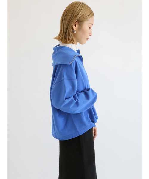 Samansa Mos2 blue（サマンサモスモスブルー）の「裏毛ハーフジッププルオーバー（Tシャツ/カットソー・レディース・ベージュ/ブルー/チャコール・ﾌﾘ-）」の20枚目の写真